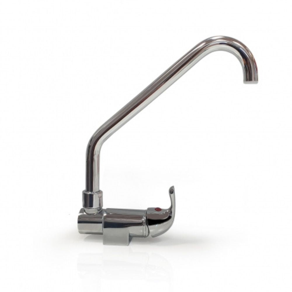 Barka Single Handle Ceramic Fold Down J Spout Mixer - Chrome