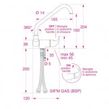Barka Single Handle Ceramic Fold Down J Spout Mixer - Chrome