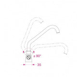 Barka Single Handle Ceramic Fold Down J Spout Mixer - Chrome