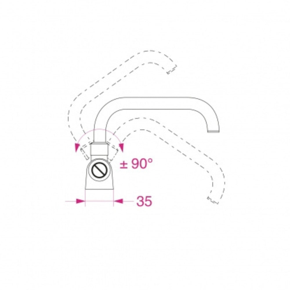 Barka Single Handle Ceramic Fold Down Mixer - Chrome