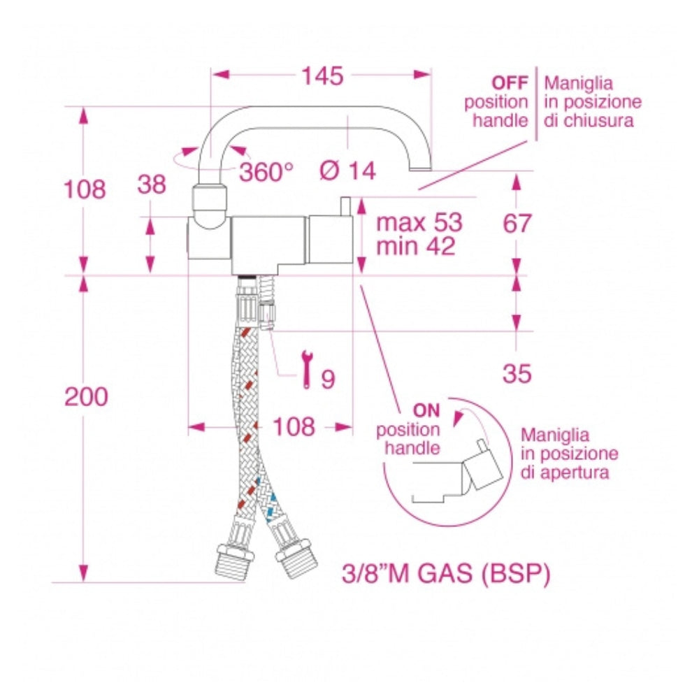 BARKA SINGLE HANDLE FOLD DOWN LOW SPOUT MIXER