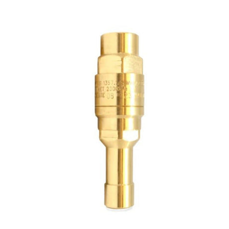 Gold-colored fitting on a white background