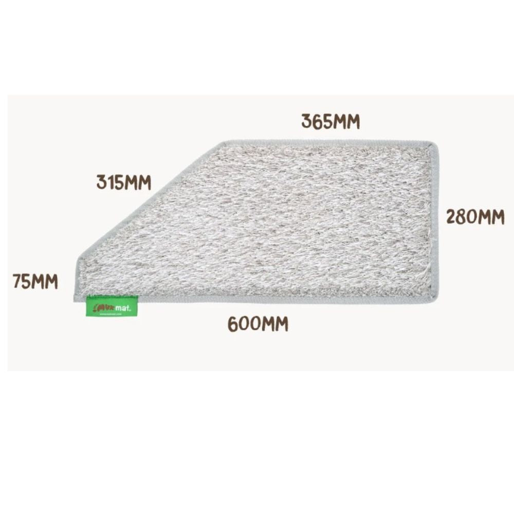 Muk Mat Angled Step Mat - Light Grey, 60 x 28cm