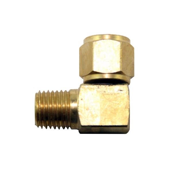 Brass Elblow - 90 Degree 1/4 BSP M x 5/16 SAE F - Swivel Nut