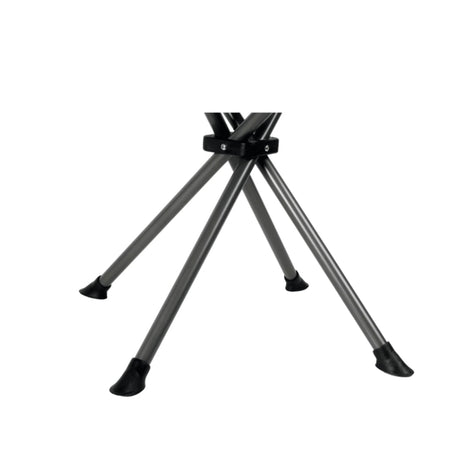 Black metal stool tripod legs on a white background