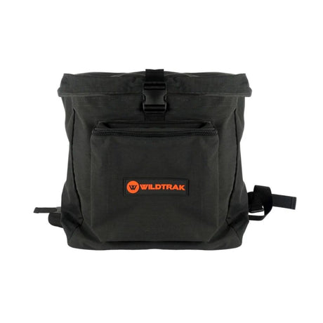 Black backpack with Wildtrak logo on a white background