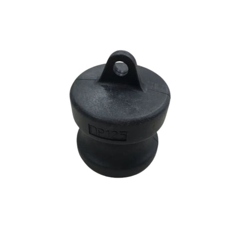 Black rubber cap on a white background
