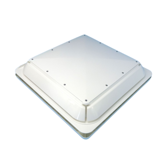 Camec Caravan Roof Hatch with white frame on a white background