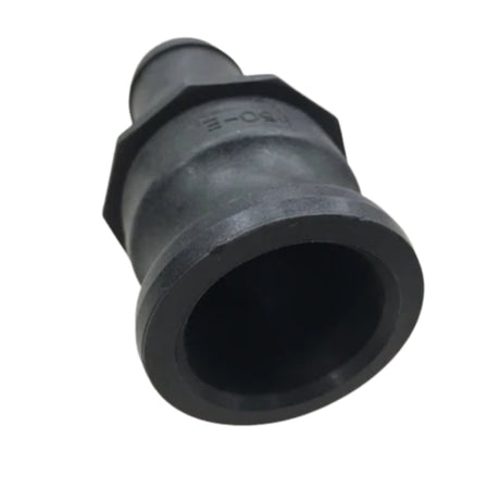 Black rubber fitting on a white background