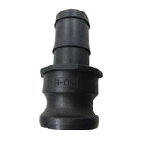 Black plastic fitting on a white background