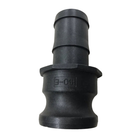 Black plastic fitting on a white background