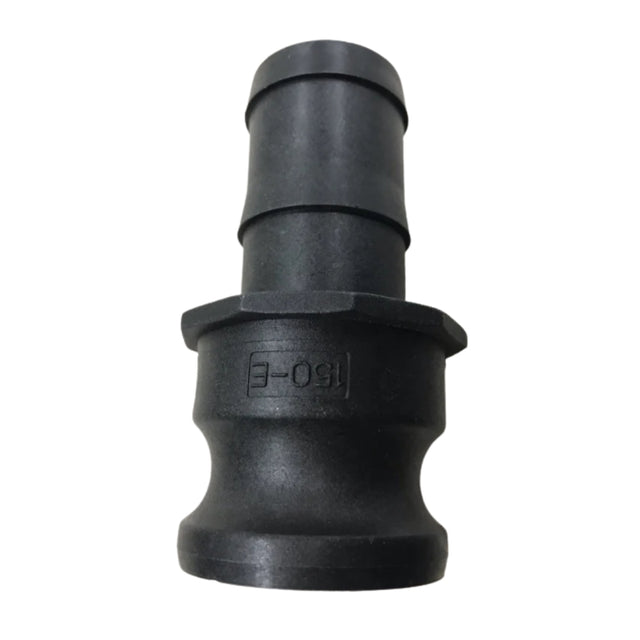 Black plastic fitting on a white background