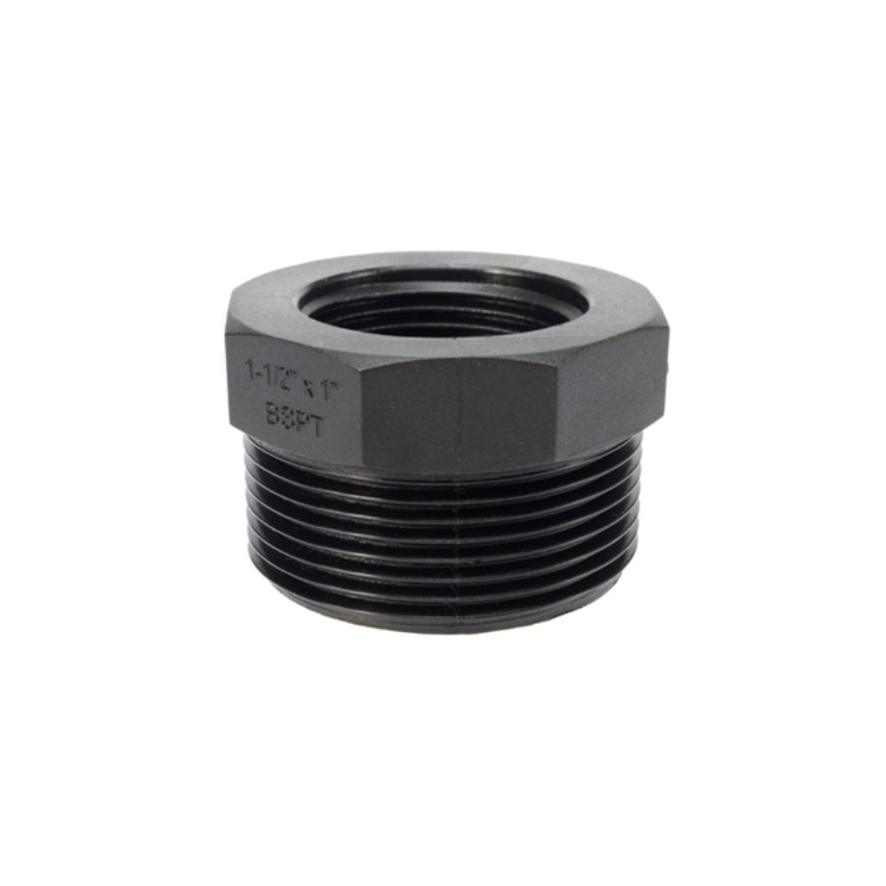 Black pipe fitting on a white background