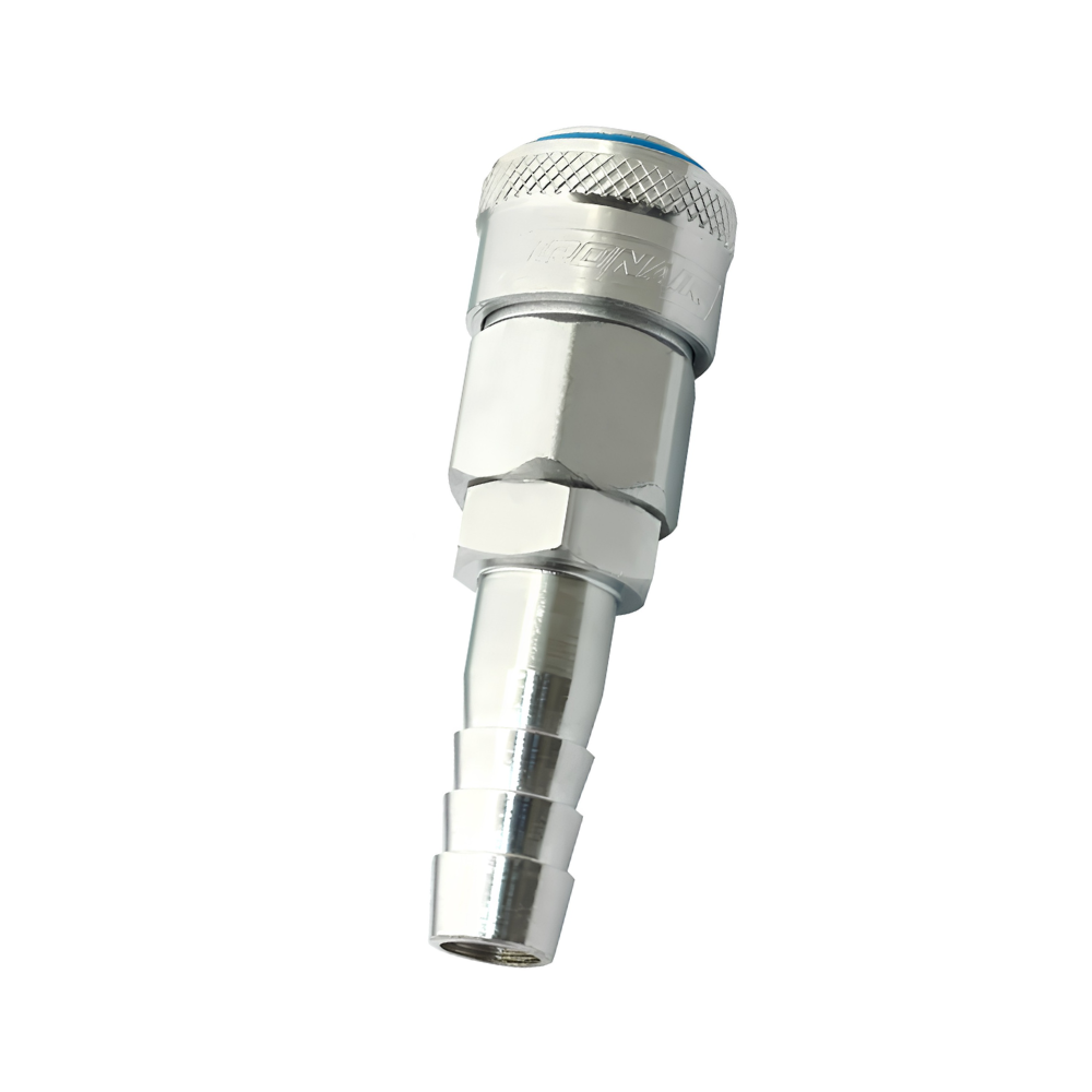Metal fitting on a white background