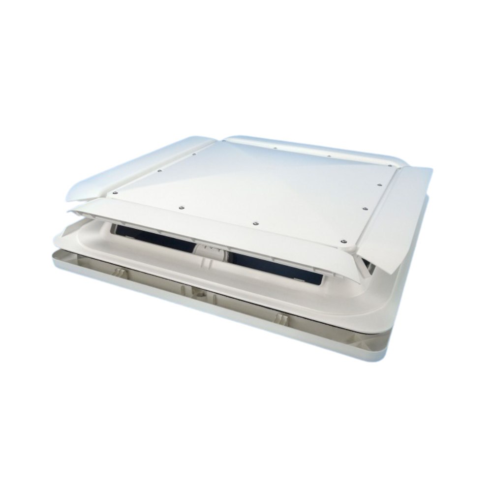 White roof vent on a white background