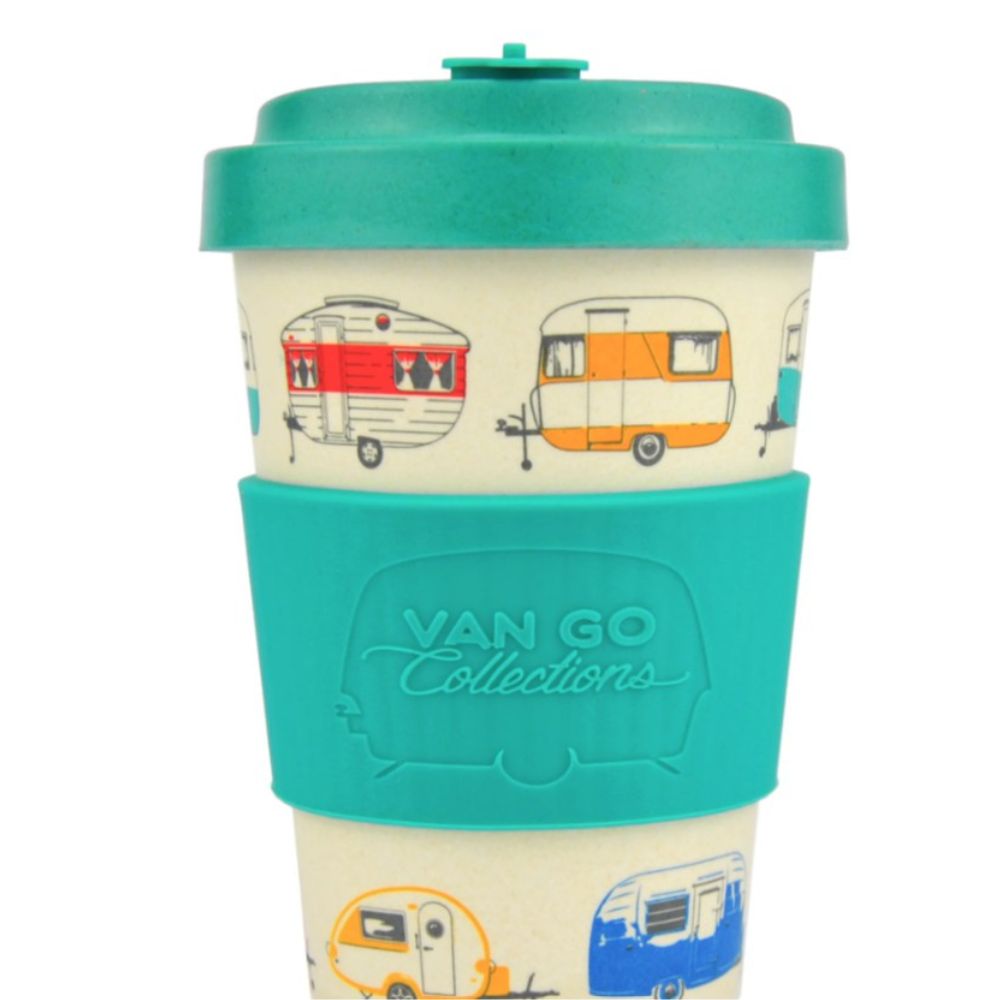 BAMBOO CARAVAN TRAVEL MUG AQUA