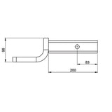 Hayman Reese Towball Mount Straight 200mm