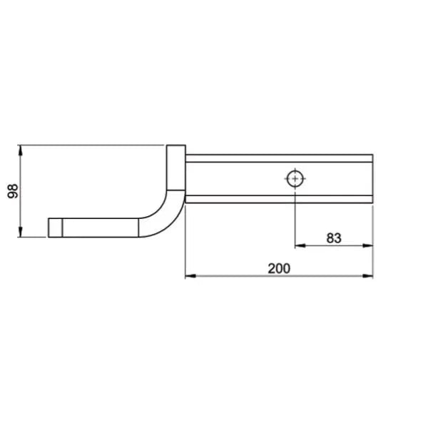 HAYMAN REESE TOW BALL MOUNT STRAIGHT 200MM