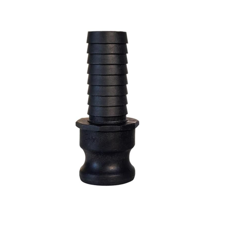 Black rubber fitting with stacked cylindrical components on a white background
