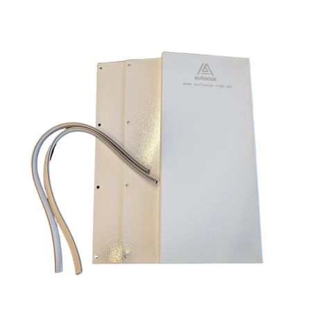 Metallic heater cover on a white background