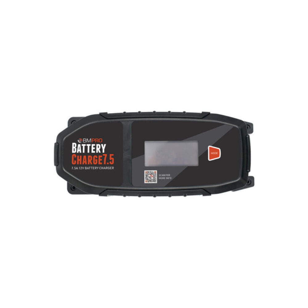 Battery charger with digital display on a white background