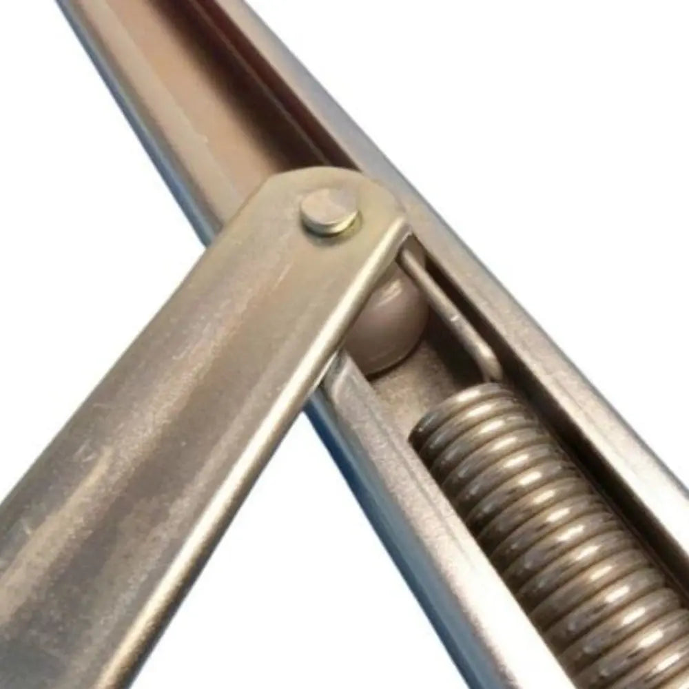 Metal spring mechanism on a white background