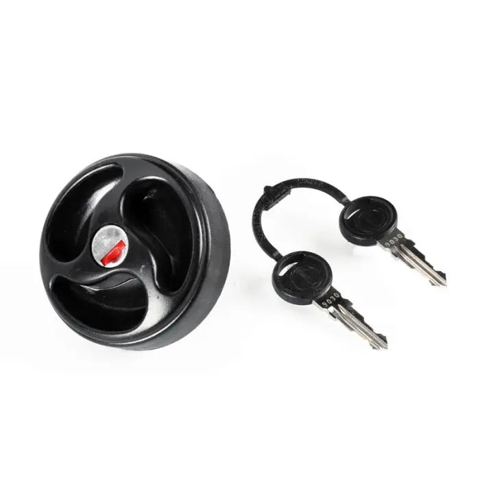 Black water filler with keys on a white background