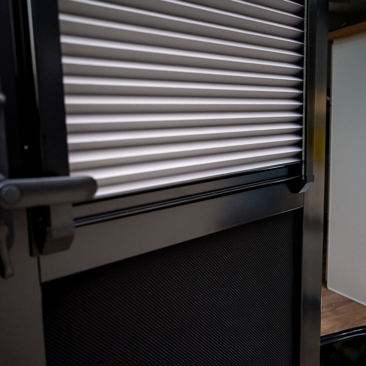 DCE Caravan Door with Pleated Blind - Right Hand Hinge