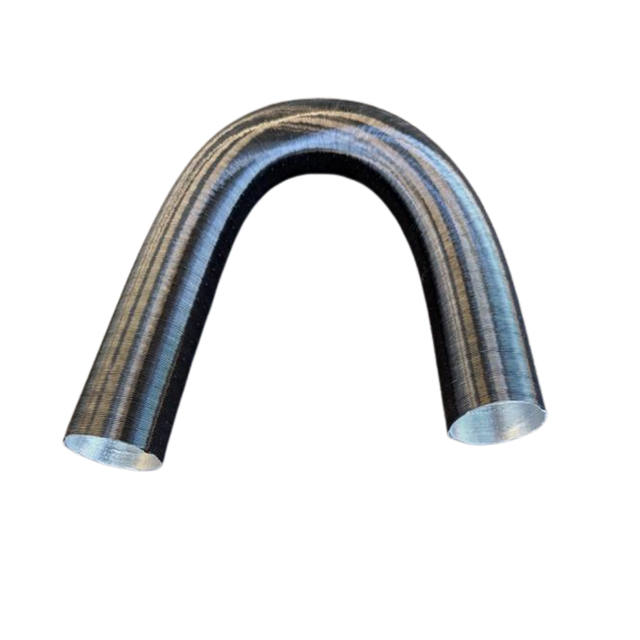 Black elbow pipe on a white background