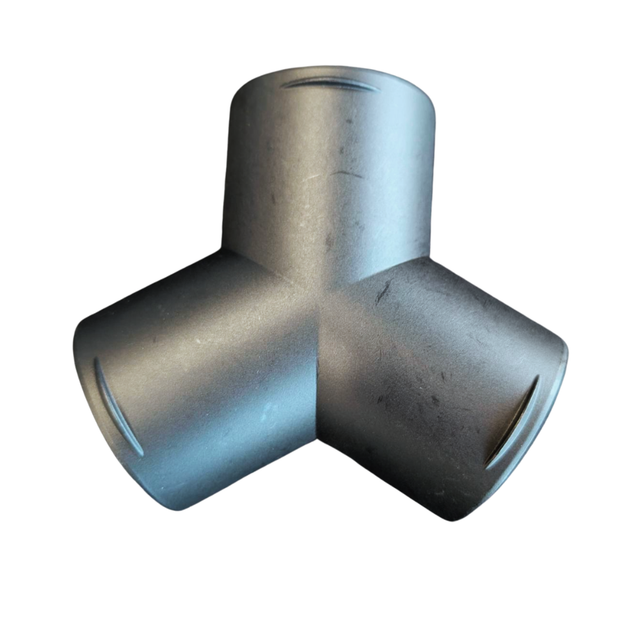 Plastic Y-shaped Heater fitting on a white background