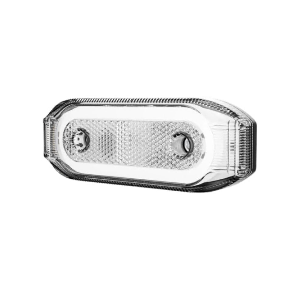 Rectangular clear automotive light on a white background