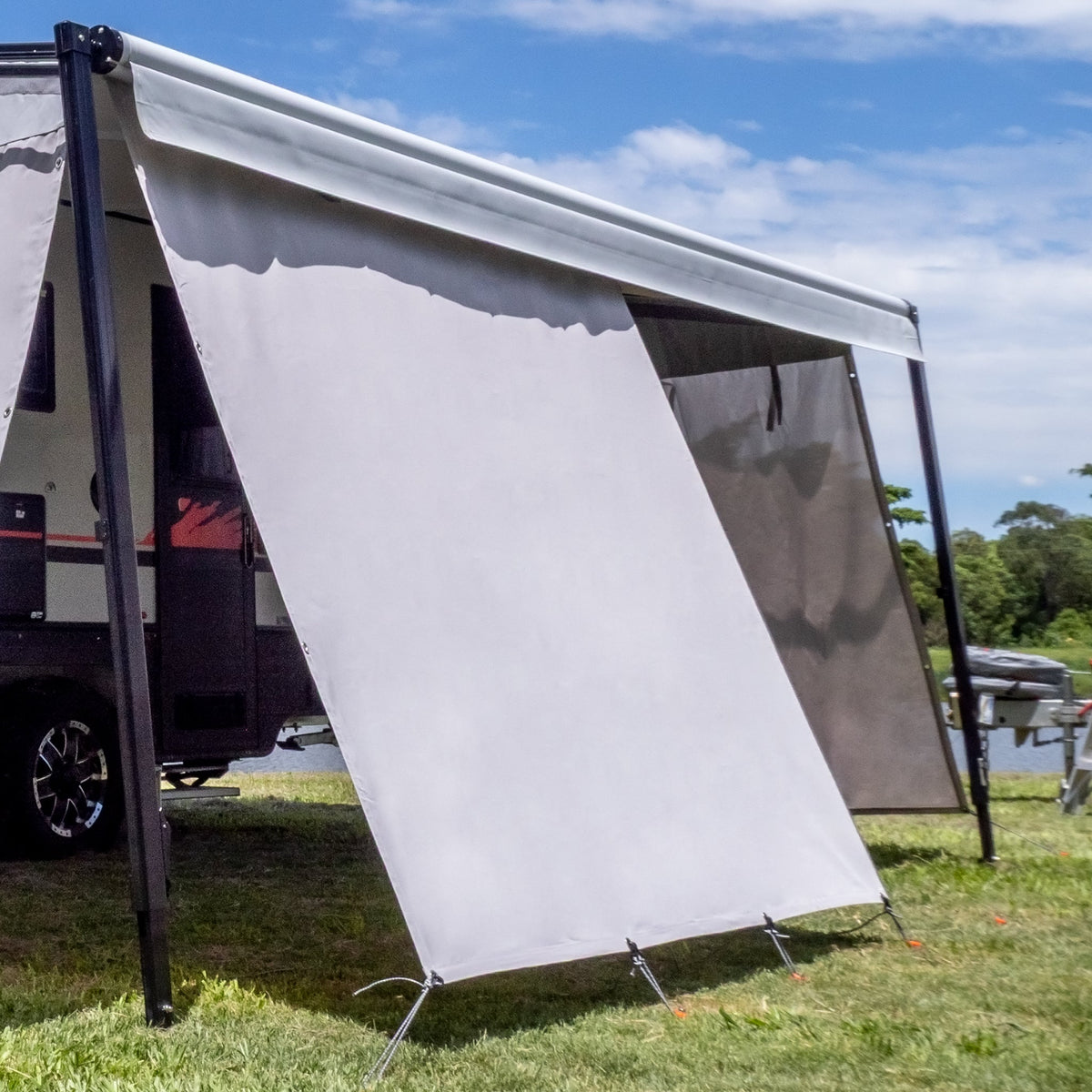 Premium Privacy Screen Long Side Wall - Centre Zip