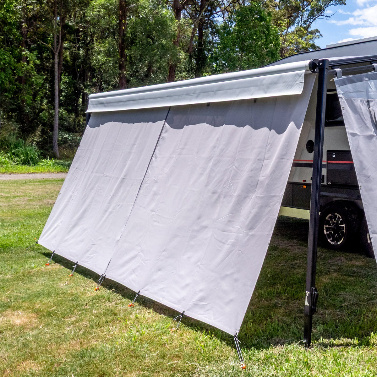 Premium Privacy Screen Long Side Wall - Centre Zip