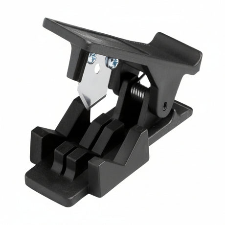 Black plastic tube cutter on a white background