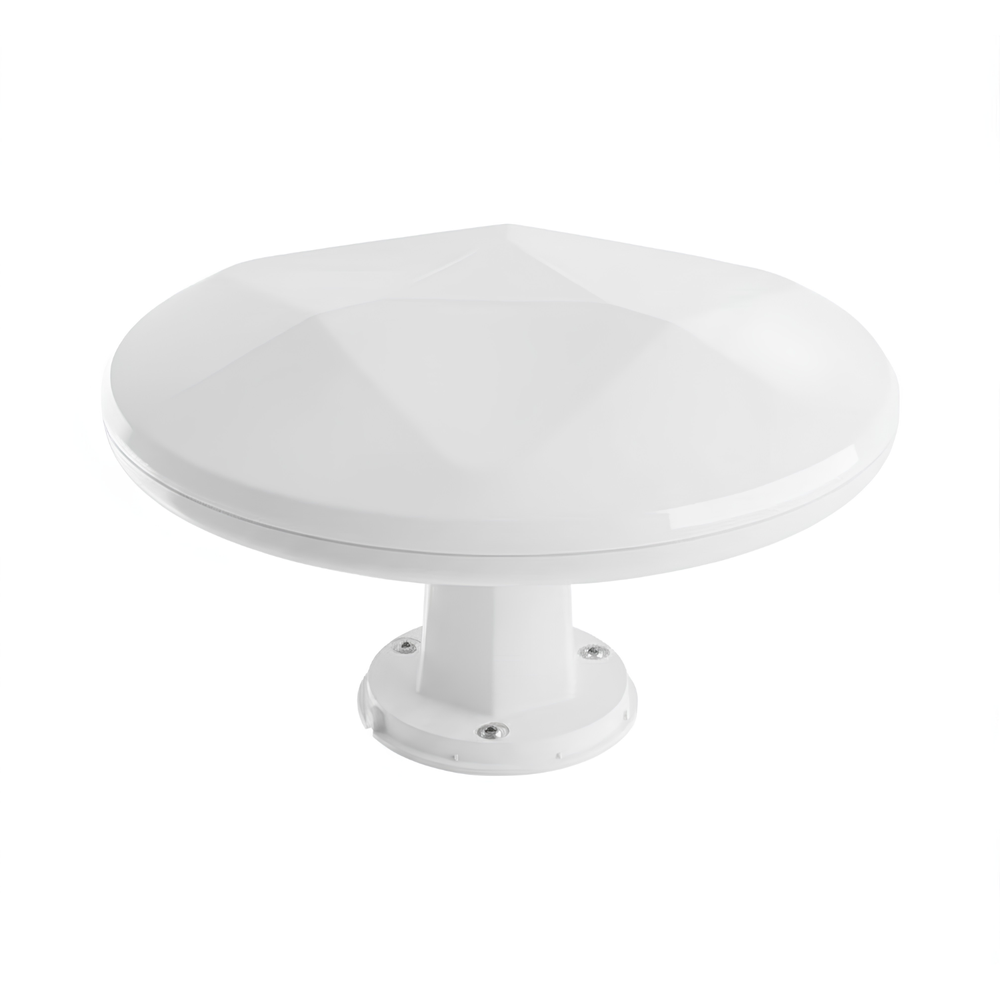 White TV antenna designed for caravans