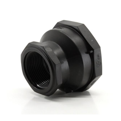 Black threaded fitting on a white background