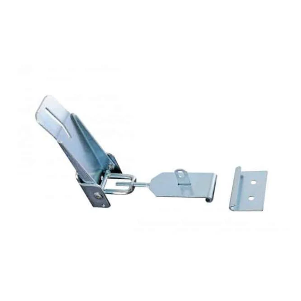 Metal hinge on a white background
