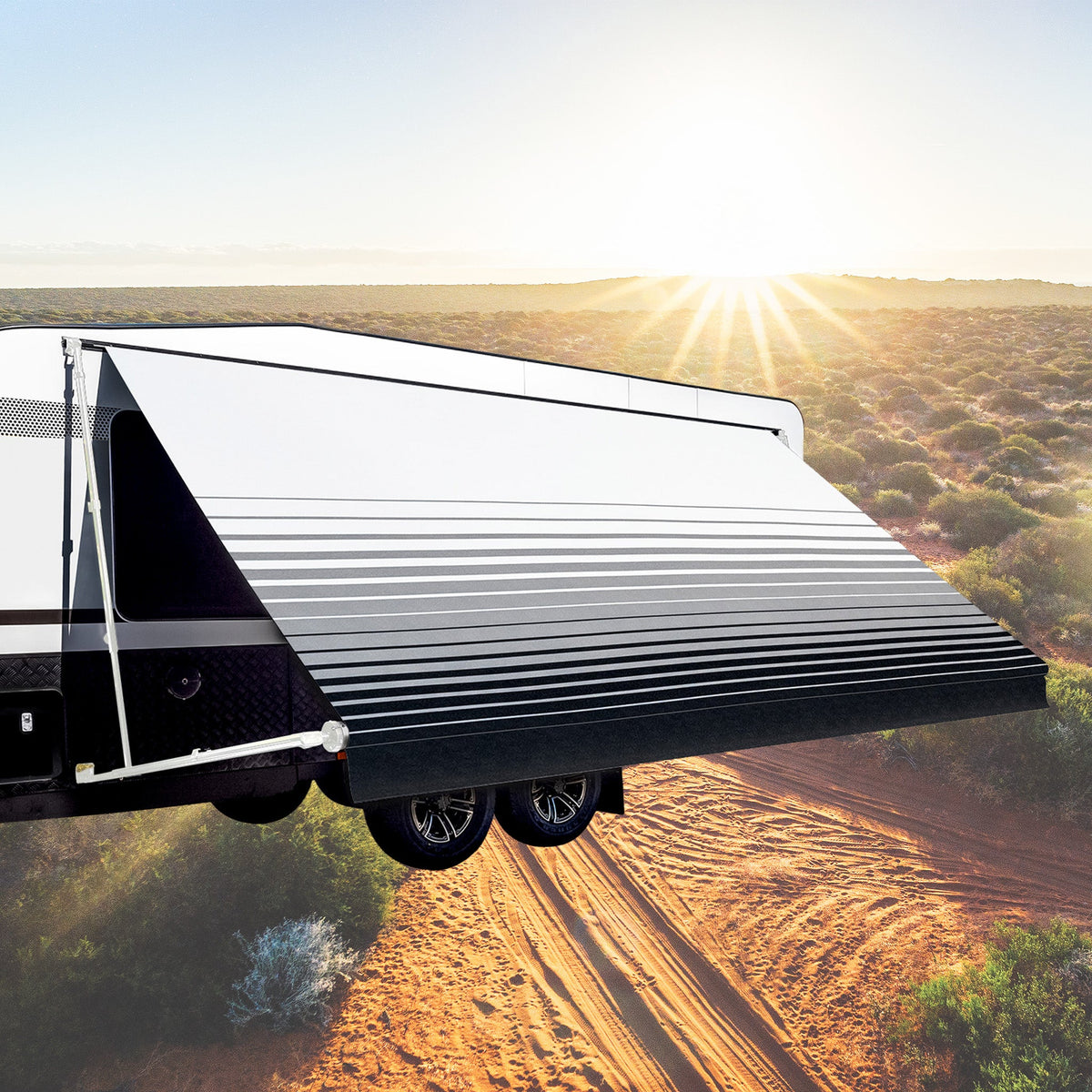 Sunburst Eclipse Awning - Charcoal - Aussie Traveller