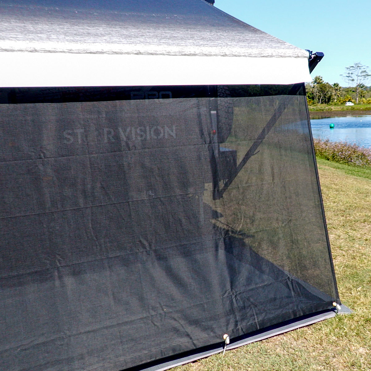 Sunblocker Privacy Screen Long Side Wall - Black