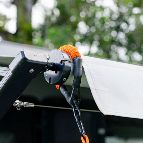 Close up of Tiegear Soft Spring on awning