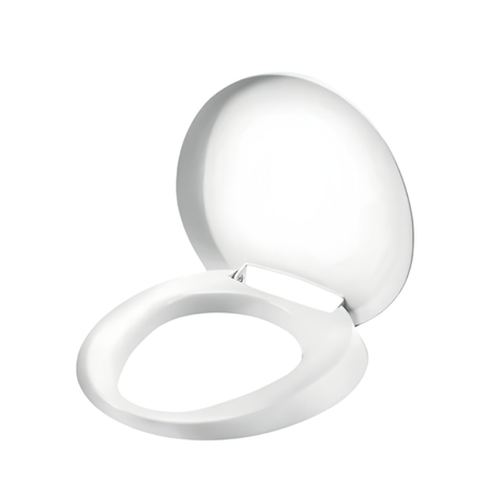 Toilet seat on white background