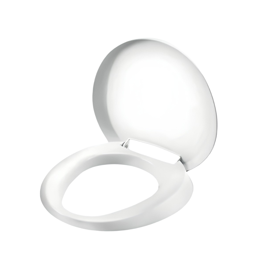 Toilet seat on white background