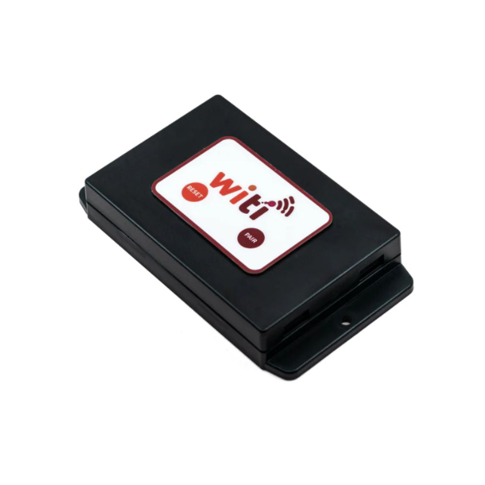 A black rectangular electronic device with a white and red label on top that reads 'witi' with 'START' and 'STOP' buttons, shown on a plain white background.